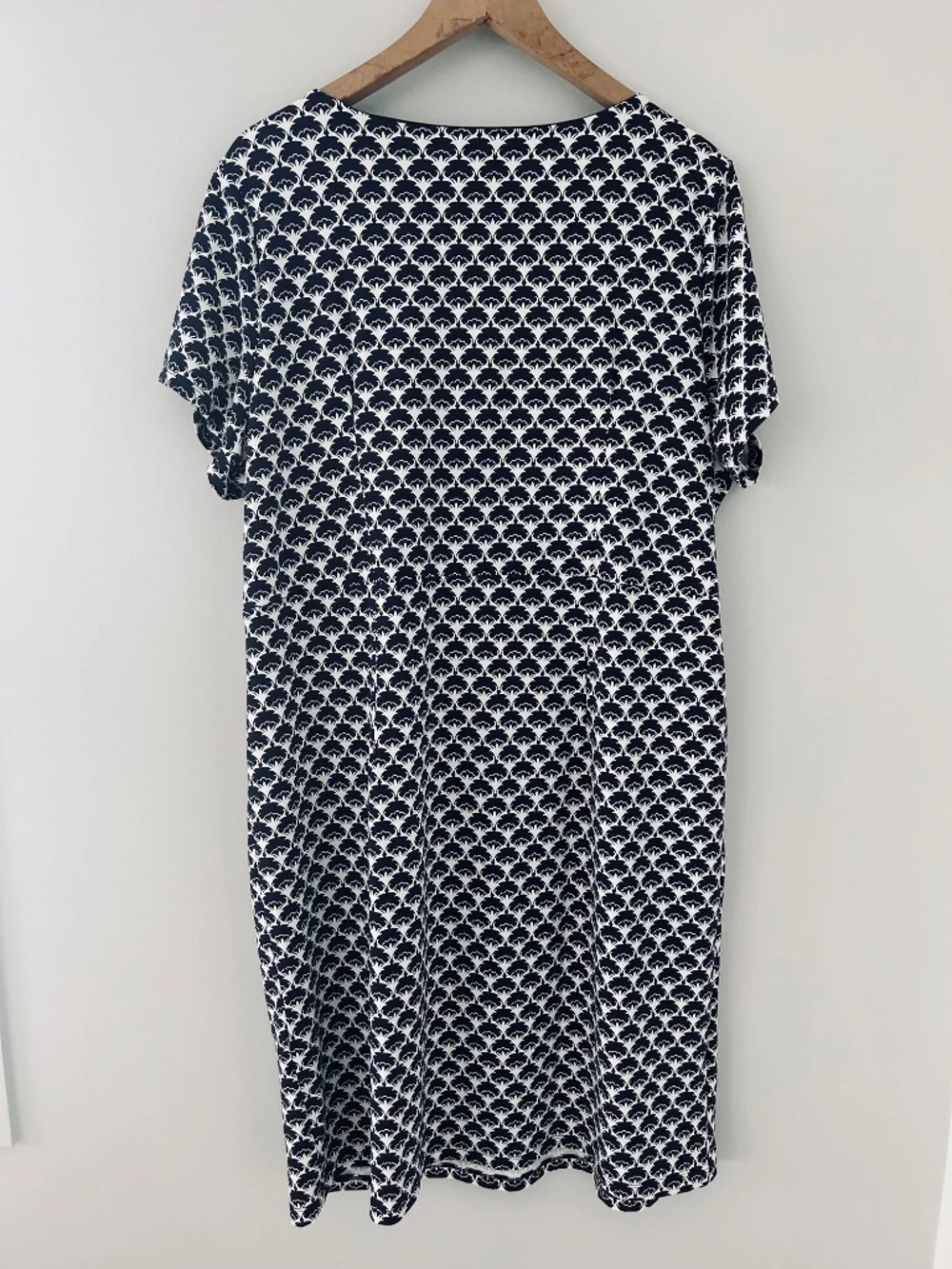NWT Talbots Short Sleeve V-Neck Wrap Style Dress in Blue & White Sz 1XP